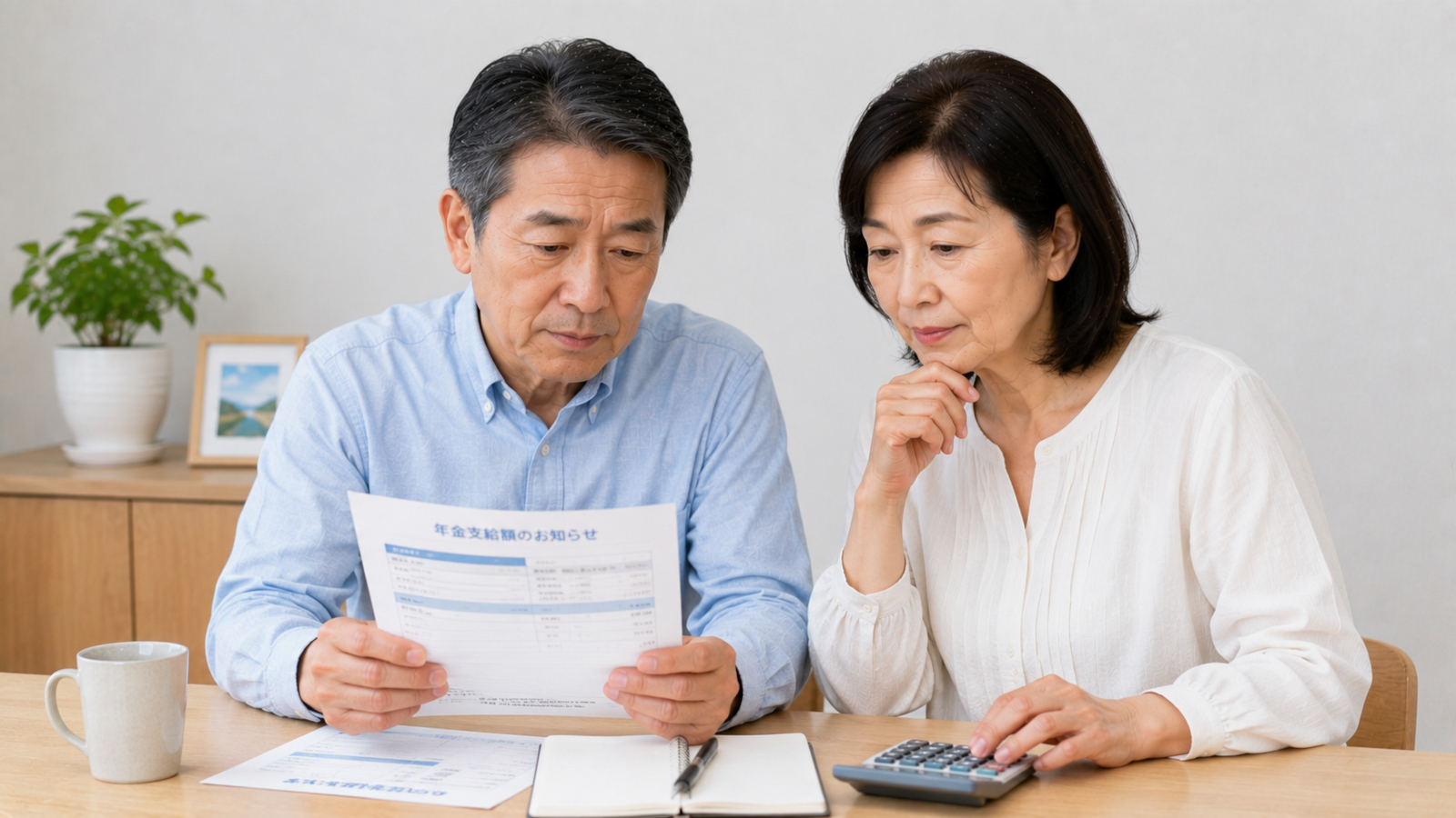 ねんきん定期便を確認しながら老後資金を計画する夫婦